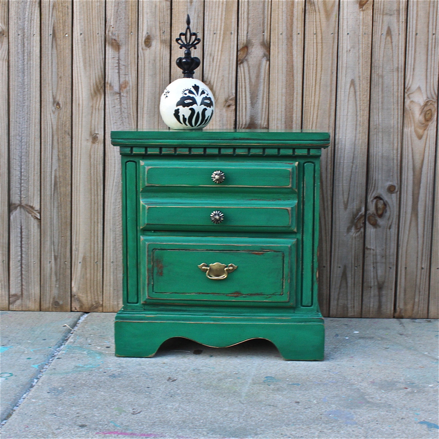 Green Nightstand/ Side Table/ Bedroom Furniture/ by AquaXpressions