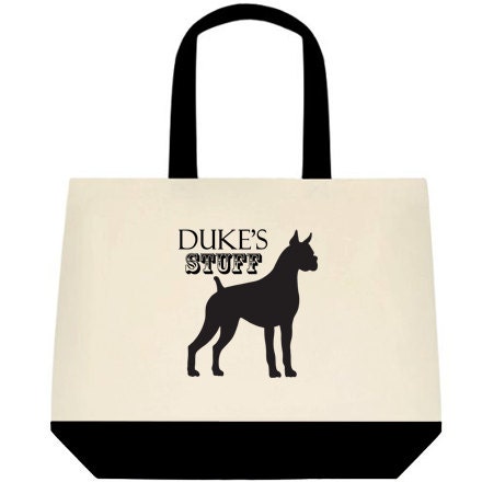 Personalized Boxer Dog Tote Bag, Eco-Friendly 100% Cotton All Natural ...