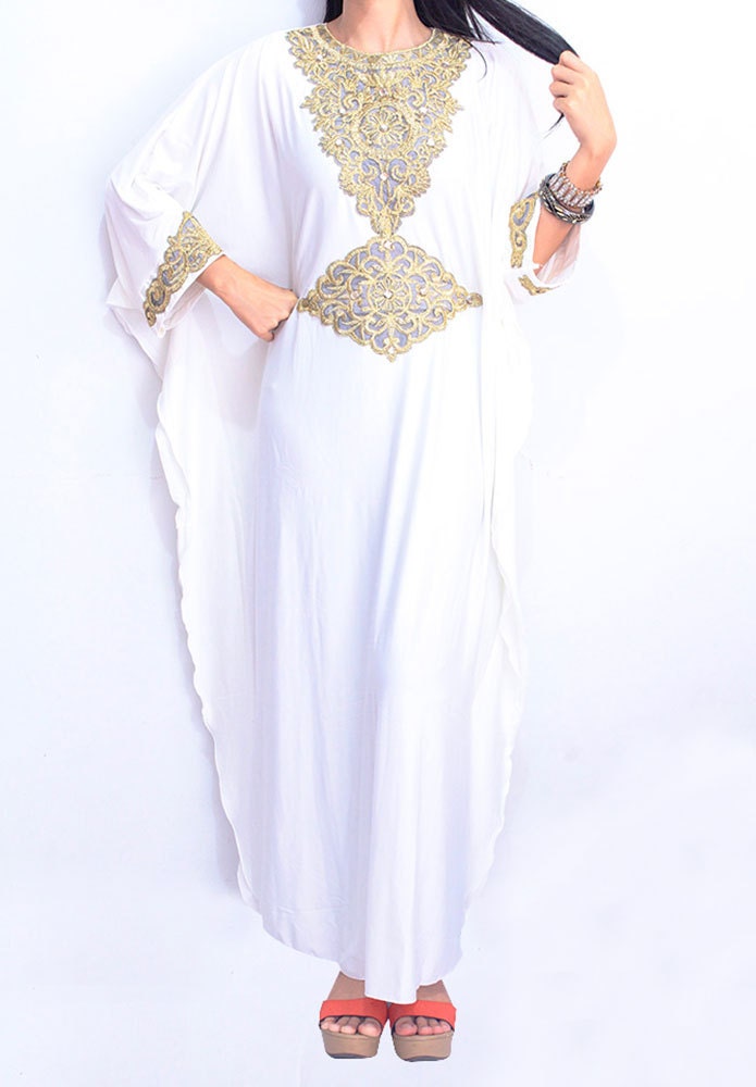 white sequin kaftan