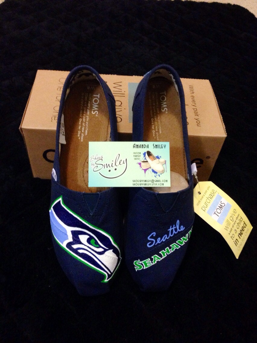 Seattle Seahawks hand painted Toms/Converse/Vans by ShoesBySmiley