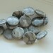 Large black grey canyon marble round loose gemstone beads, 15" strand