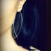 FREE SHIPPING - ORIGINAL Almond, Hoop Earrings - big sterling silver open hoop earrings, made in Italy