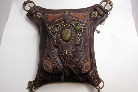 Vintage Vibes blasting bag in brown leather