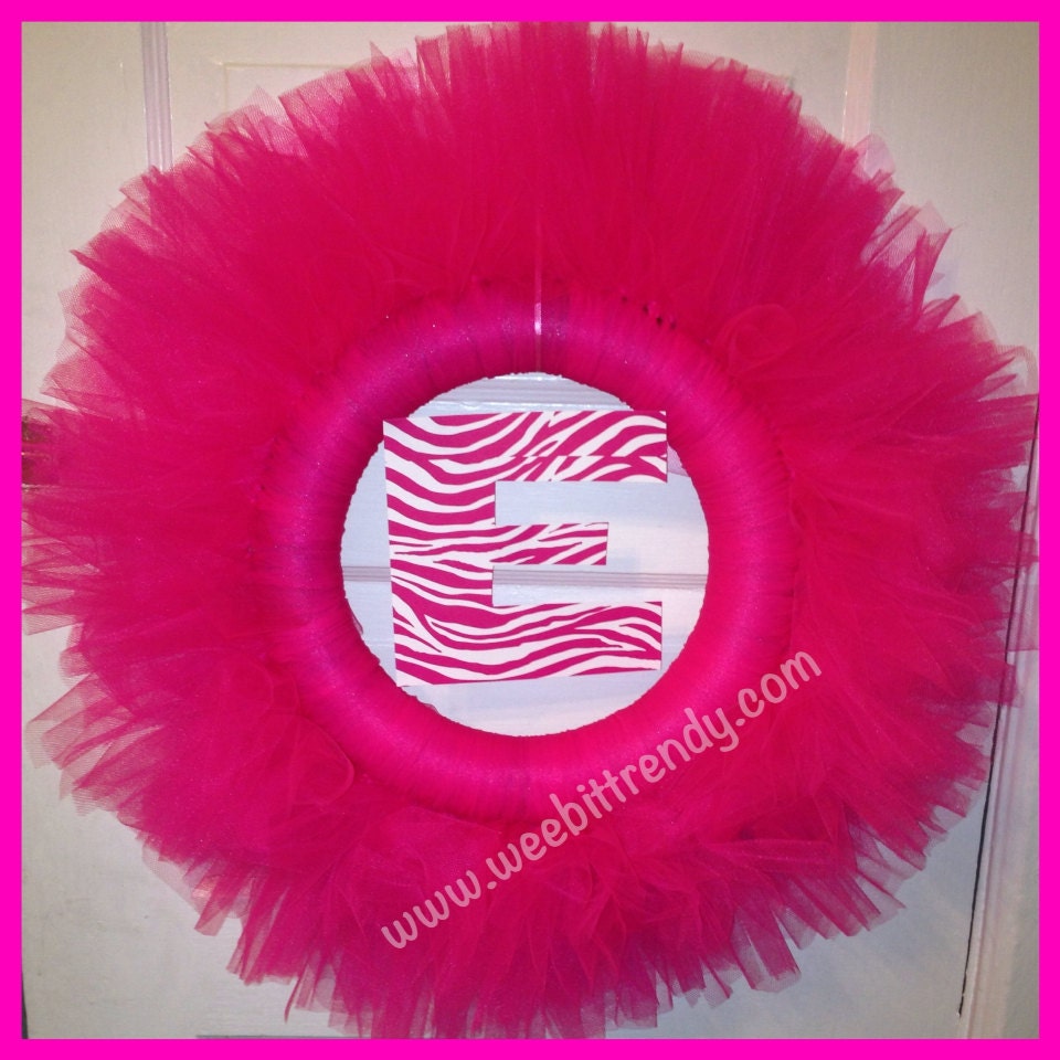 Custom Made Tutu Wreath for Baby Girl by weebittrendy on Etsy