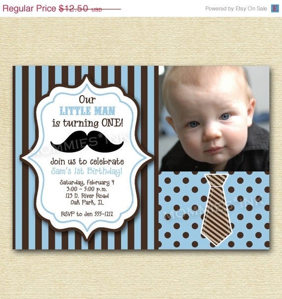 HOLIDAY SALE 10% off Moustache Mustache Little Man Birthday Party Invitation - PRINTABLE Invitation Design Il_570xn