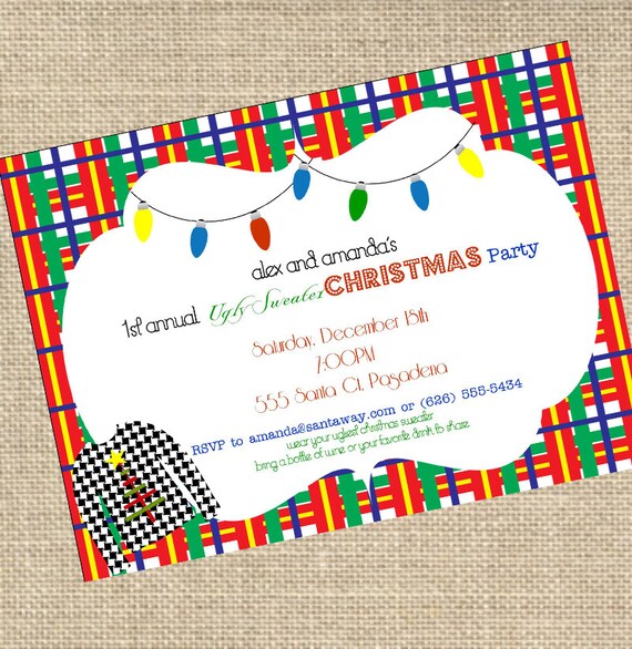 Ugly Sweater Christmas Party Invitation - PRINTABLE - By A Blissful Nest - As Seen On Pizzazzerie Il_570xn