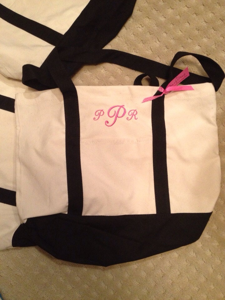 ... TOTES - Set of 6 Personalized Embroidered Custom Canvas Tote Bags
