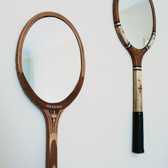Oval Tennis Racket Mirror. Cottage Mirror. Eclectic by PinkPianos