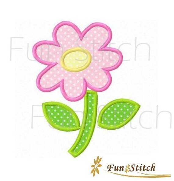 daisy flower applique machine embroidery design by FunStitch