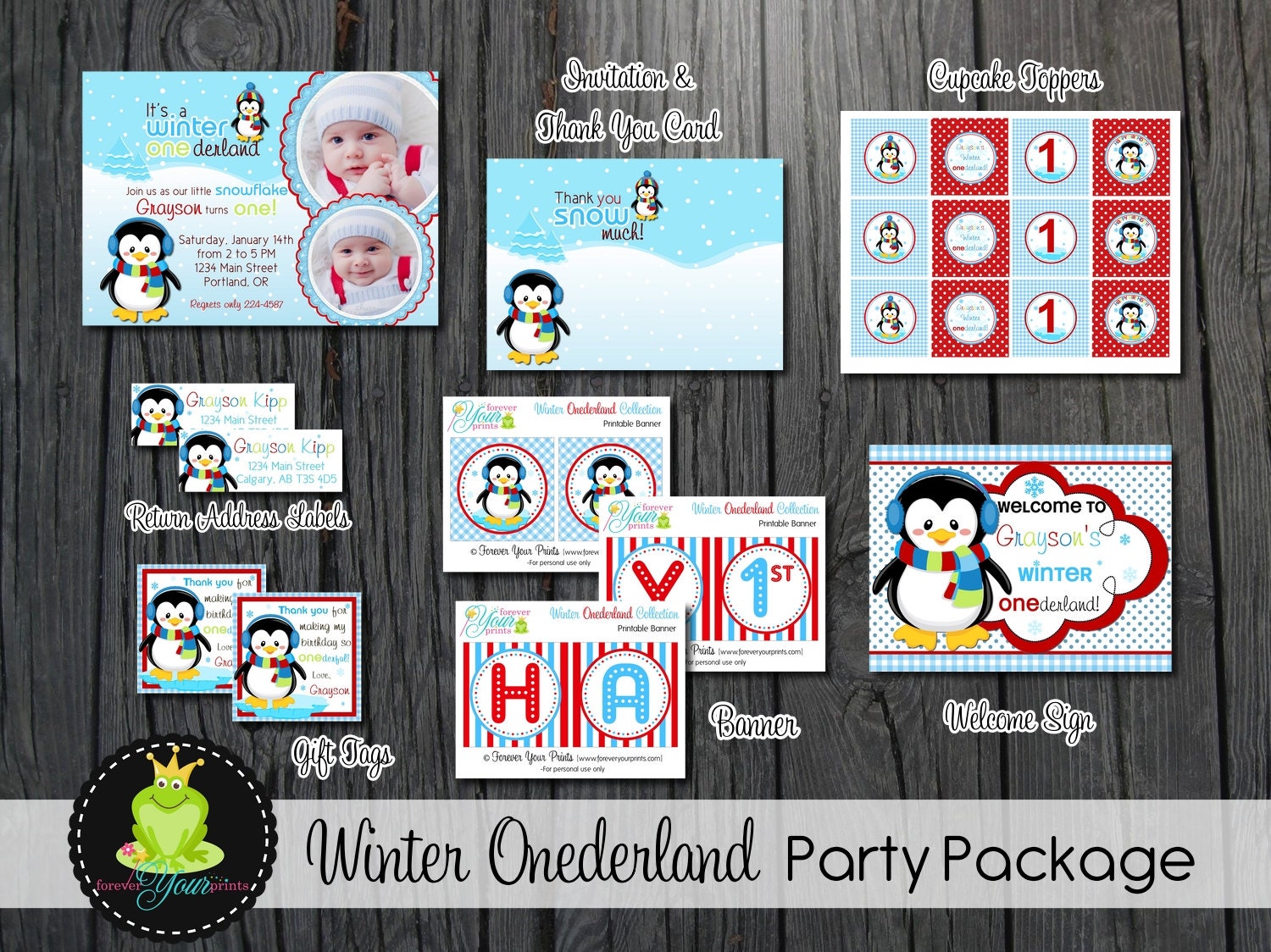 Winter ONEderland Party Package - Party Invite - Printable Il_570xn