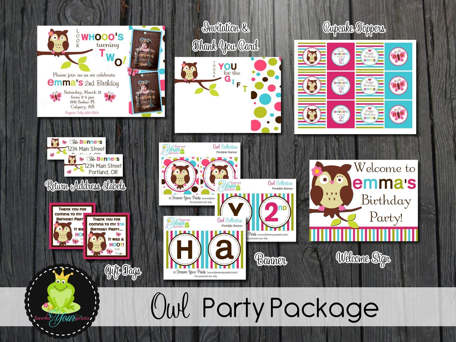 Owl Party Package - Owl Birthday Invitation Il_570xn