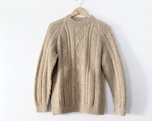 vintage fisherman's sweater / 1970s cream wool sweater - 86Vintage86
