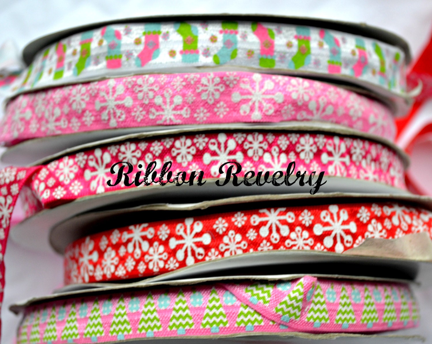 ChRiStMaS 5/8" Fold over elastic - Printed 4 styles Il_570xn