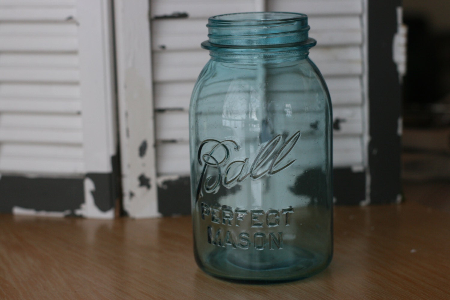 Vintage Blue Ball Jar Number 13 Ball Jar Rare by vintageatmosphere