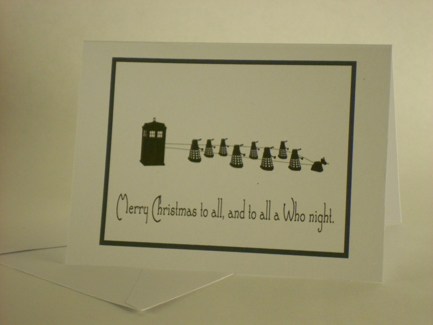 And To All A Who Night Doctor Who  Tardis Christmas Card - NinjaGreetingCompany