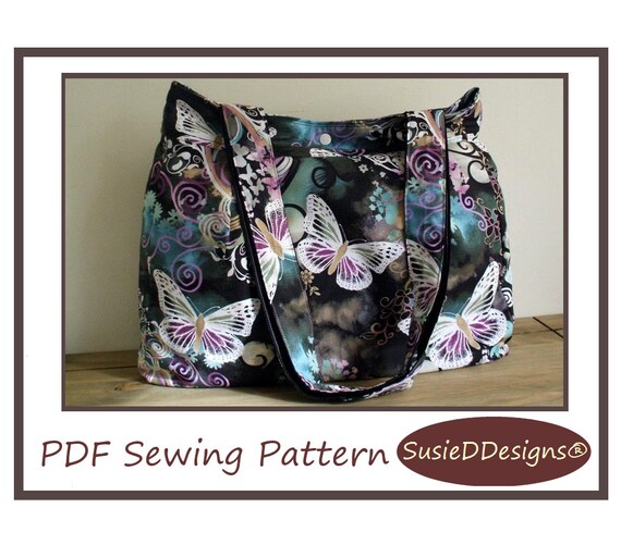 Sewing Pattern Tote Bag with Gusset - PN102 Bernadette Shoulder Bag