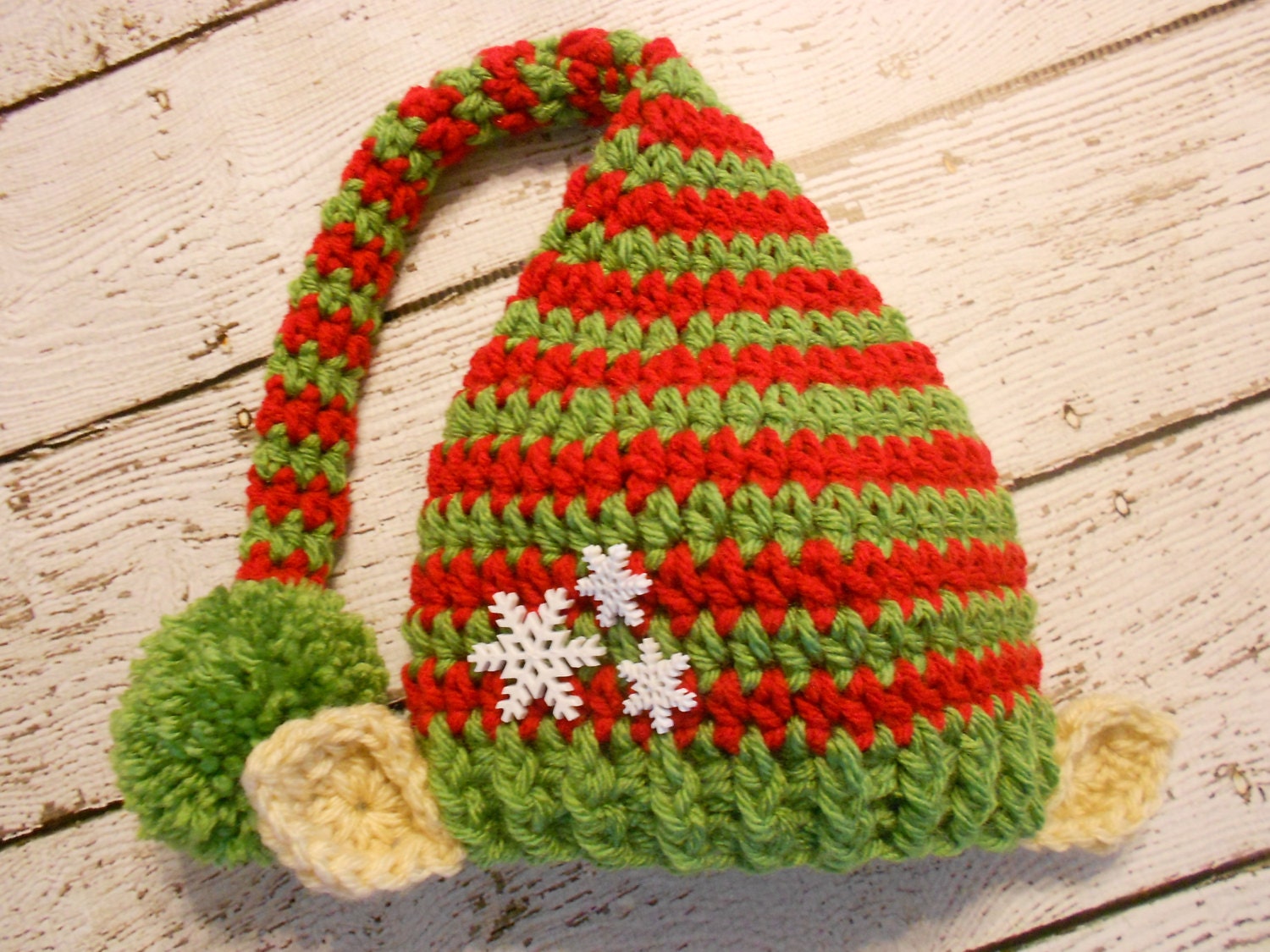 Items similar to Crochet Christmas Elf Hat With Ears ...