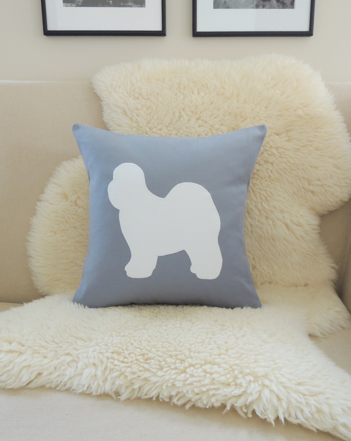 old english sheepdog pillow