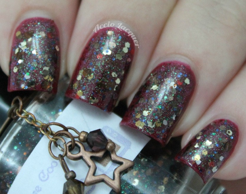 Bowties Are Cool (The Eleventh Doctor) glitter nail polish 15 mL (.5 oz) from the "Bigger on the Inside" Collection