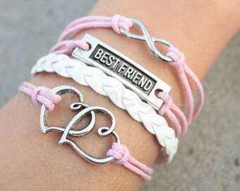 Best friend bracelet Pink Bracelet Infinity bracelet love bracelet