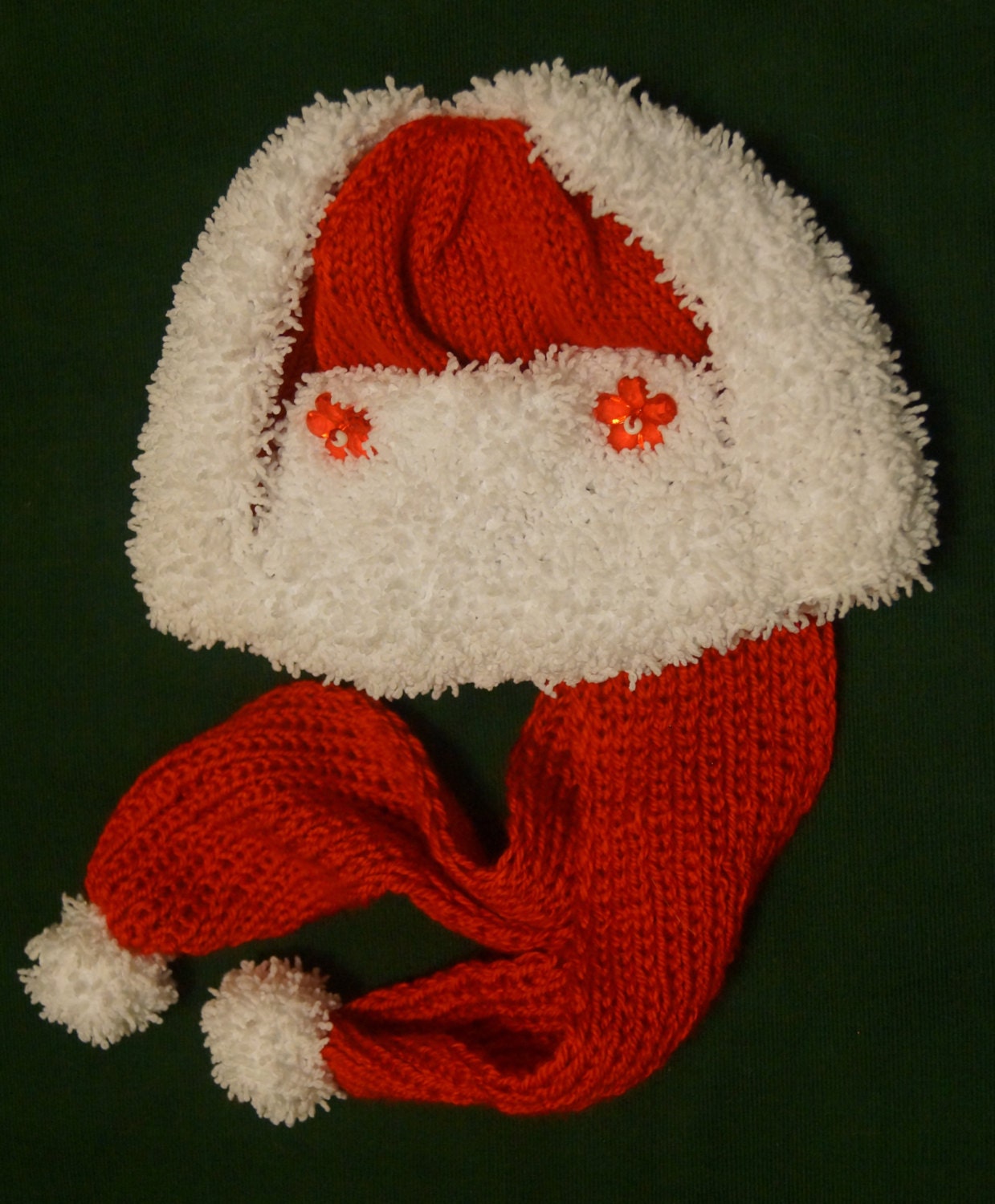 Items similar to Red Russian Ushanka Christmas baby hat and a scarf