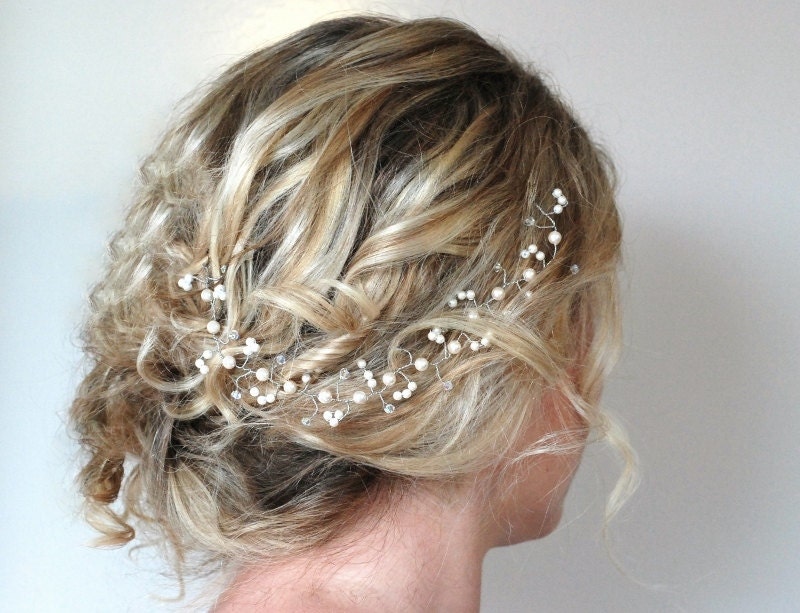 Pearl Crystal Hair Vine, Wedding Hair Accessories,Customised Bridal ...