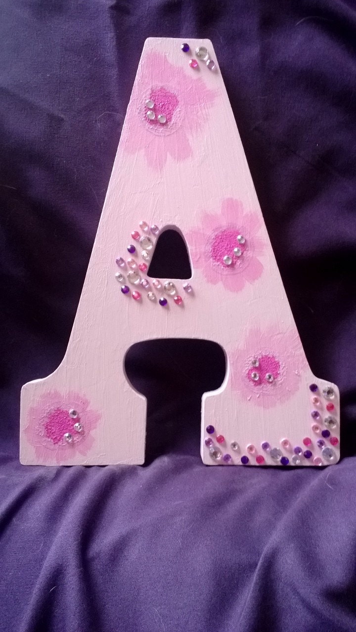 Baby Girl Hand Painted Initial Wall Hanging - LucidMebin