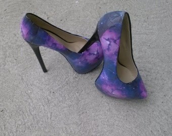 Handmade Galaxy Decoupage High Heel s