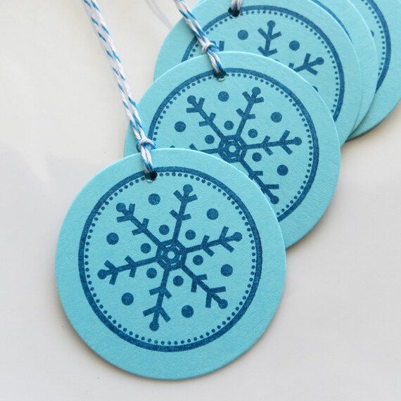 Snowflake Gift Tags - Set of 8 - Holiday Gift Packaging Christmas Gift Tags Snowflake Tags Il_570xn