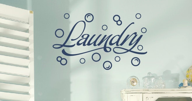Wall Decal - Laundry Room with Bubbles - TweetHeartWallArt