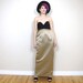 SALE 90s Almond Satin Formal Maxi Evening Hobble Skirt (XS/S)