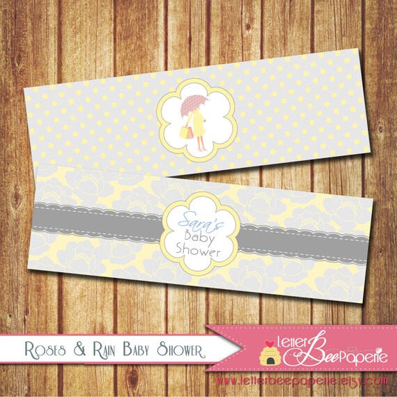 Printable Baby Shower Water Bottle Labels - April / Fall Showers - Food Labels, Stickers - Baby Sprinkle - Boy, Girl or Gender Neutral Il_570xn