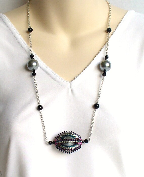 Extra Long Necklace Large Bead Necklace by BeadworkAndCoe on Etsy