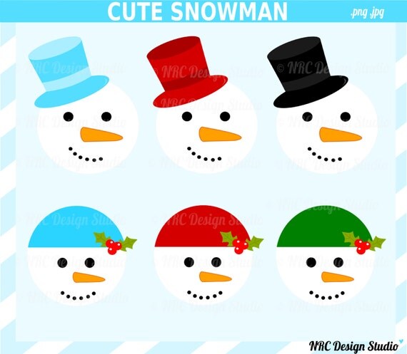 Christmas Clip Art - Cute Snowman Clip Art - Digital Christmas Clipart - Snowman Clipart Il_570xn
