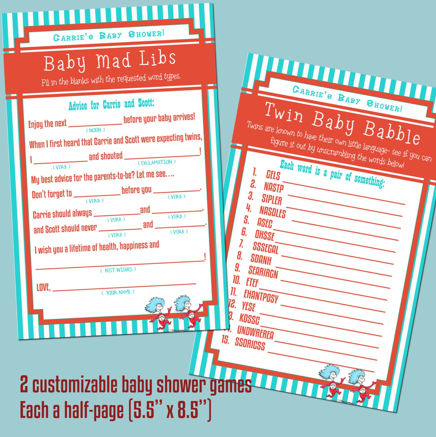 baby shower mad libs on Etsy, a global handmade and vintage marketplace.