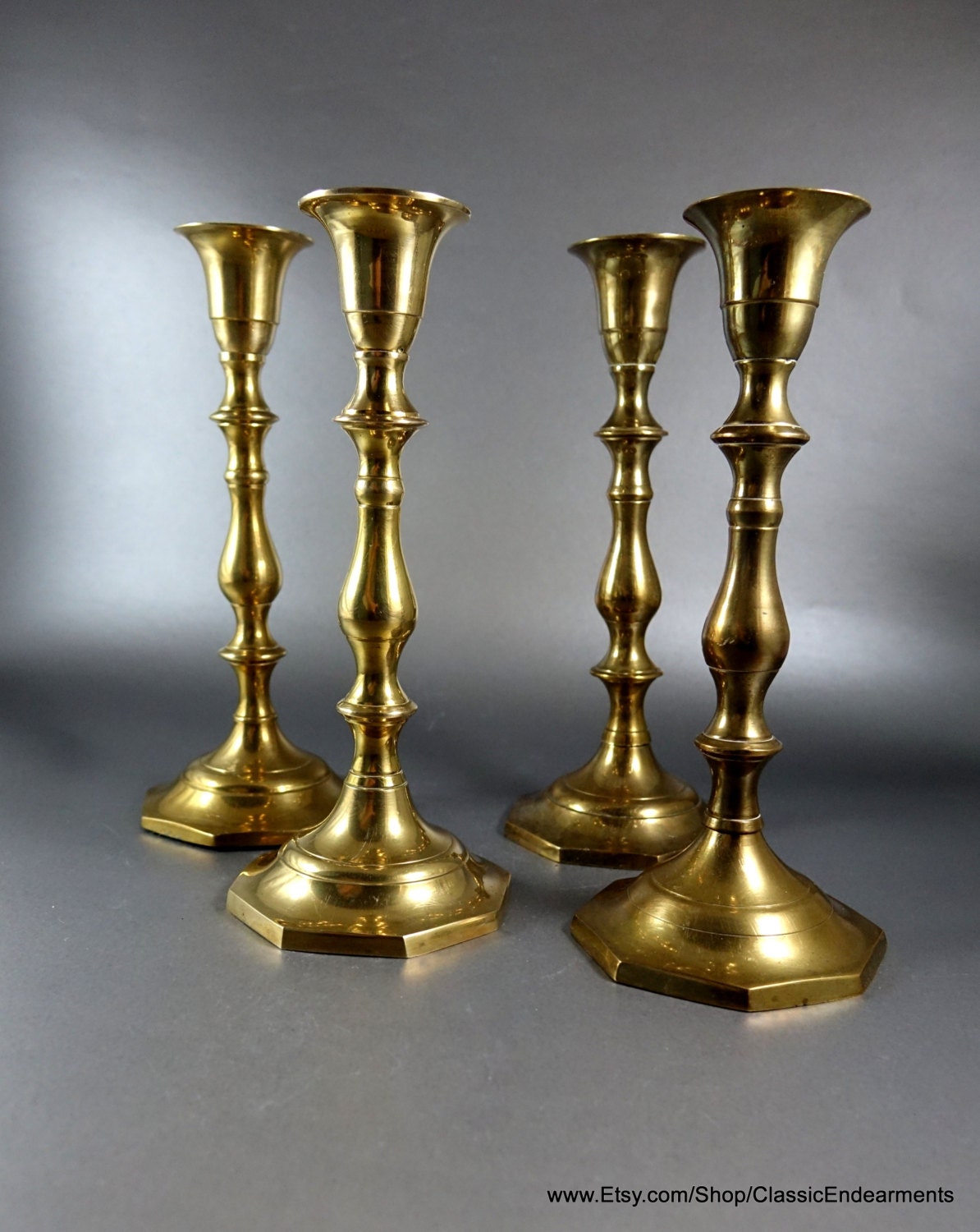 Solid Brass Candlesticks Candle Holder Set by ClassicEndearments