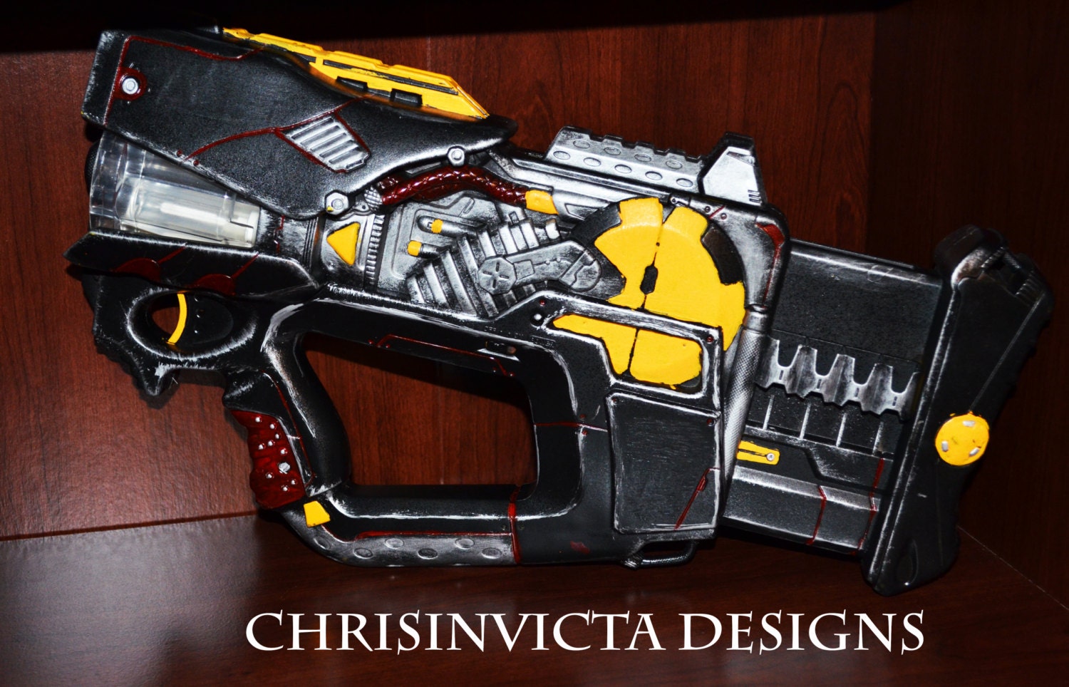 Scifi spray painted 'nerf' gun prop by ChrisinvictaDesigns