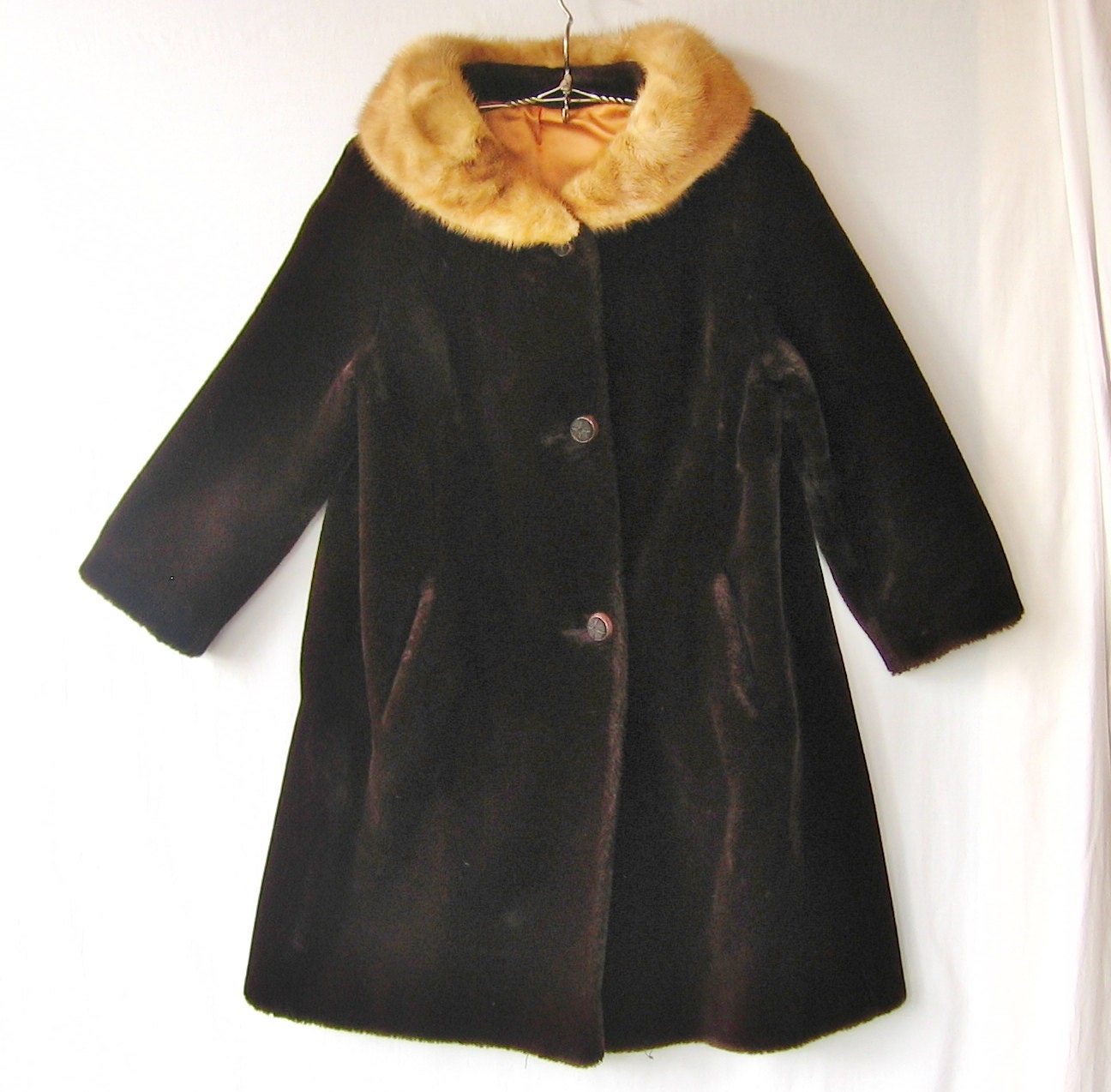 Collar Plush Coat, Mid Century Coat, Retro Womens Clothing, Retro Coat