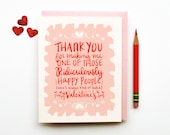 Ridiculously Happy Valentines Day Card pink red white love calligraphy hand lettering - littlelow