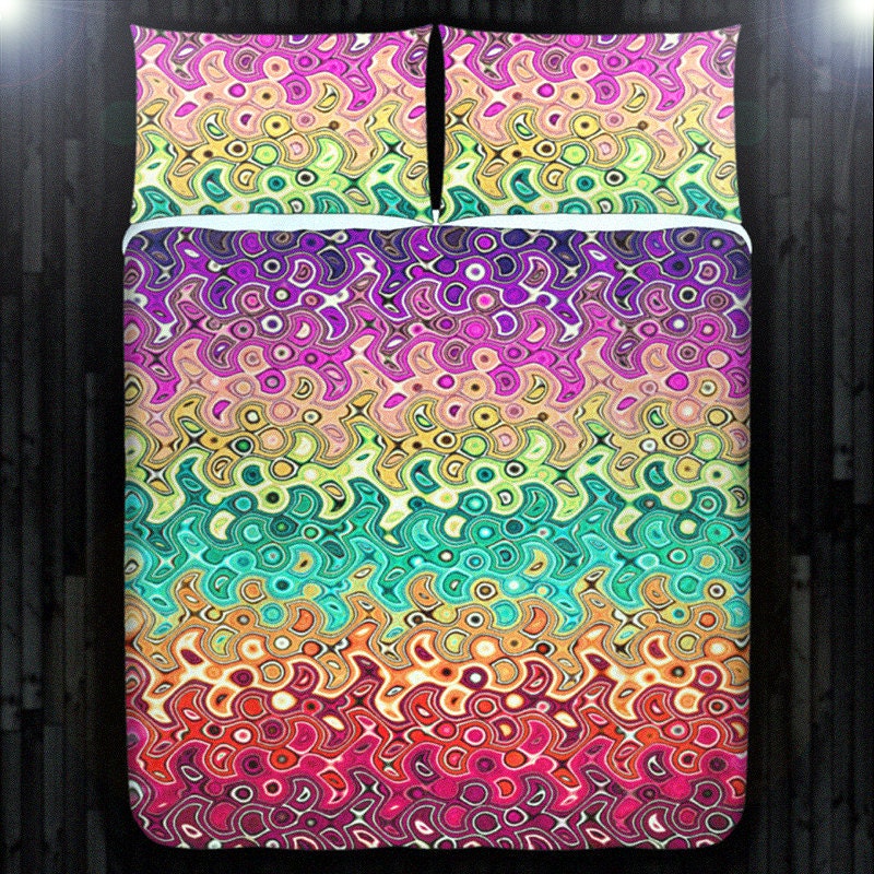 Abstract Wave Colorful Rainbow Duvet Cover Bedding by DUVETCOVER