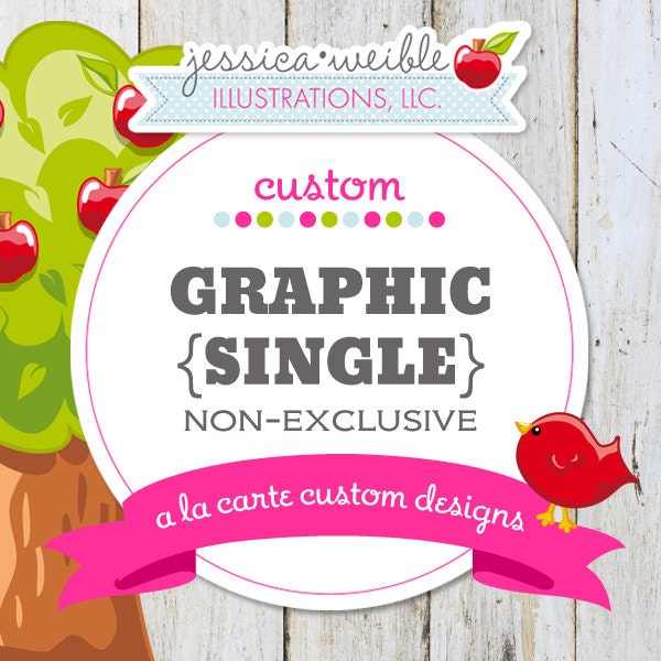 Custom Graphic Design - Good for ONE Graphic or Clipart Image - Small to Medium Detail Graphic Design - NON-EXCLUSIVE Il_570xn