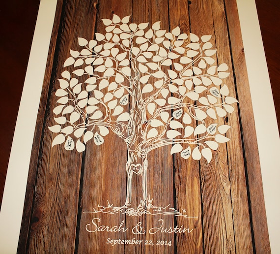 Guest Book Tree Wood Wedding Tree Guestbook Wedding Tree Poster Guest Book Alternative Poster Custom Wedding Gift Rustic Wedding Tree Print