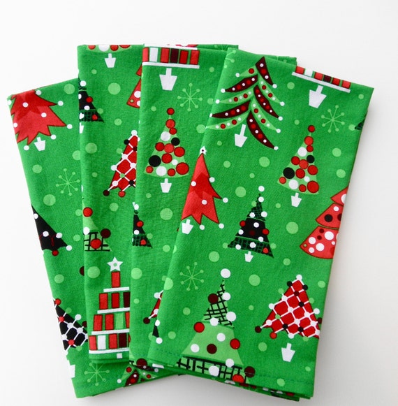 Christmas Tree Napkins Green Napkins Cloth By Lakeshorelinen