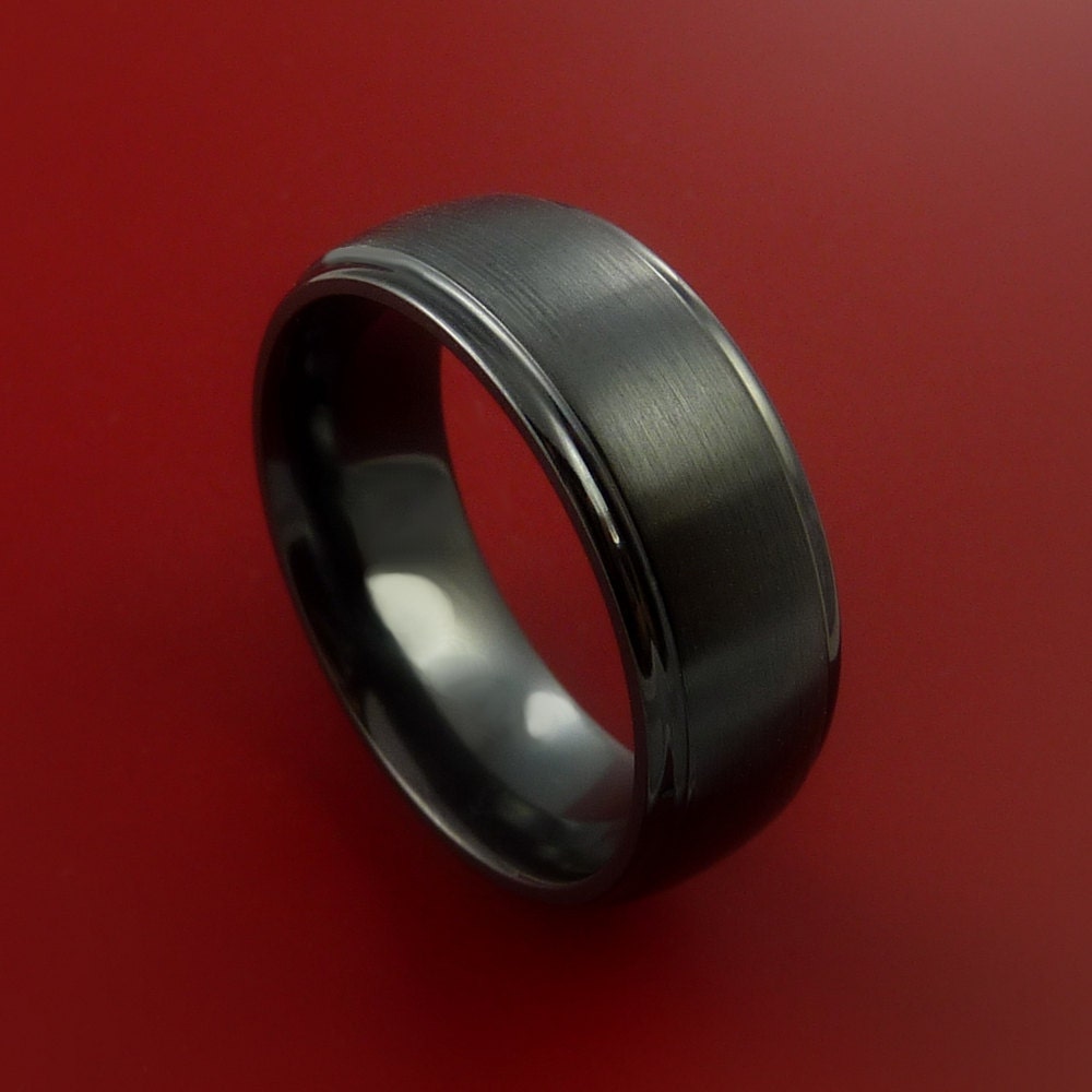 Black Zirconium | black zirconium ring traditional style band by Black Zirconium | black zirconium ring traditional style band by