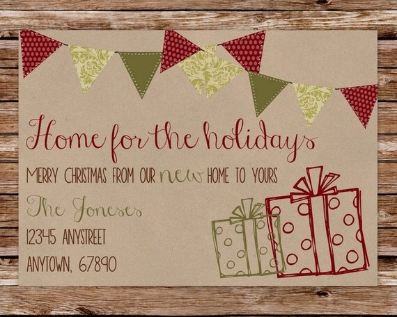 Rustic Kraft Christmas New Home Moving Announcement Il_570xn
