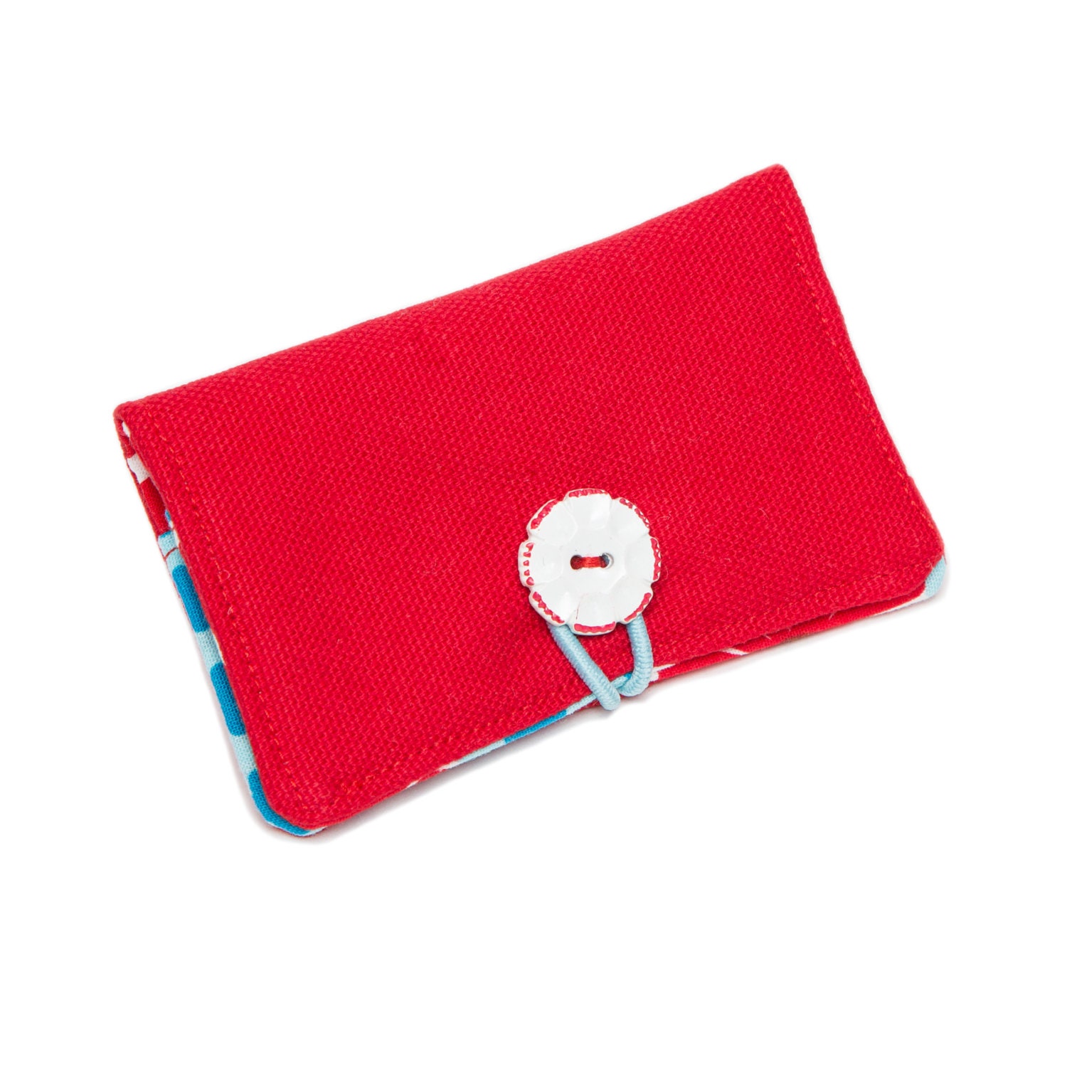 Foundation Bifold Organic Canvas Wallet with Vintage Button Closure: {Blue} {Pink} {Red} {Yellow} - STRUCTUREbags