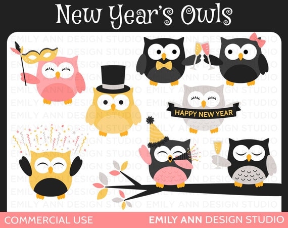 new year's owl clipart - photo #2