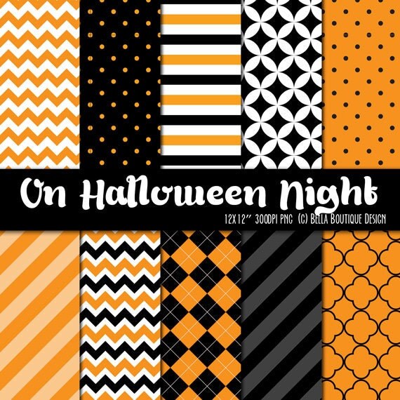 Halloween Night - 12x12" Digital Paper 12-Pack Il_570xn