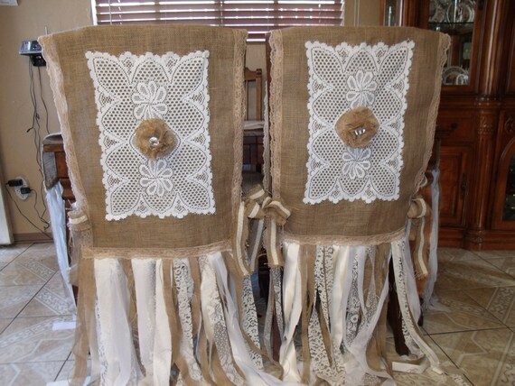 Bride and Groom Shabby Chic Chair Covers b