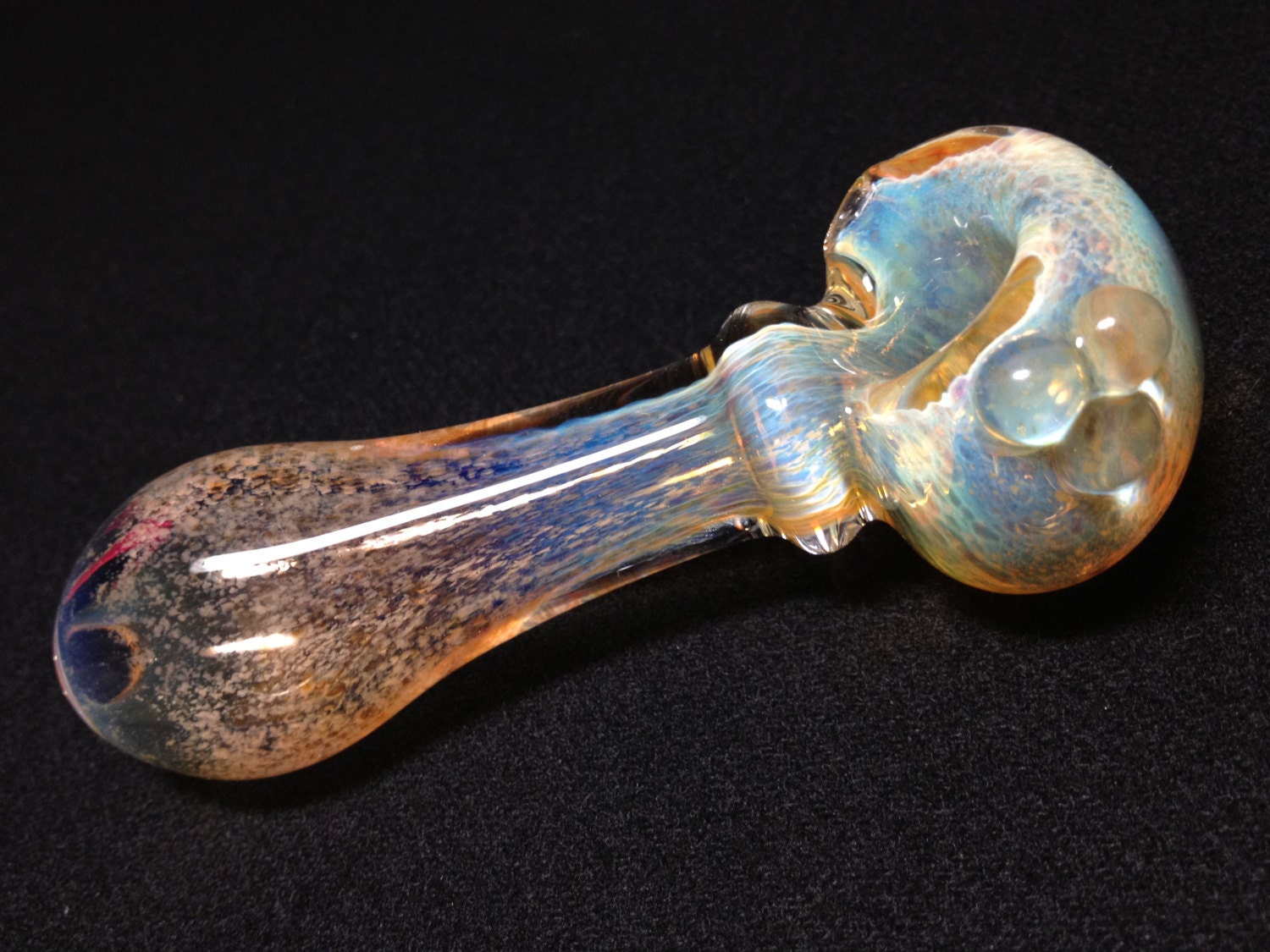 Fumed Color Changing Glass Pipe Spoon Frit Small by ThePinkEmu